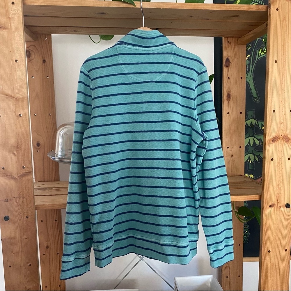 Vineyard Vines Boys Blue Stripe Garment-Dyed Saltwater Half Zip Pullover Small - Picture 3 of 12